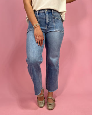 The Casey HR Crop Slim Wide Jeans - All About You