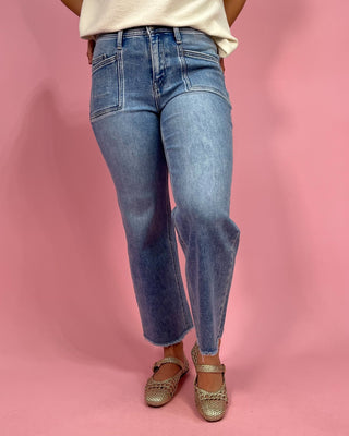 The Casey HR Crop Slim Wide Jeans - All About You