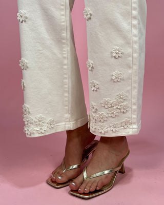 The Catalina TC Mid Rise Crop Wide Flower Pants - All About You Boutique & Gifts