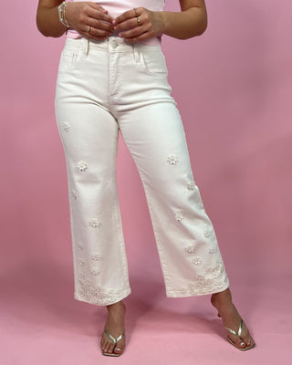 The Catalina TC Mid Rise Crop Wide Flower Pants - All About You Boutique & Gifts