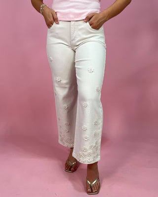 The Catalina TC Mid Rise Crop Wide Flower Pants - All About You Boutique & Gifts