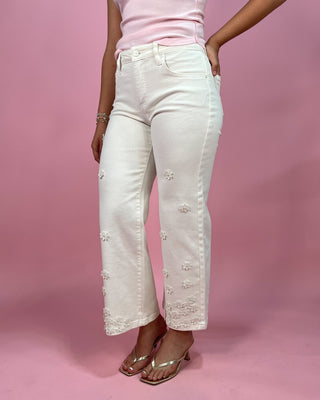 The Catalina TC Mid Rise Crop Wide Flower Pants - All About You Boutique & Gifts