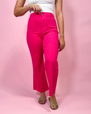 The Claire Wide Leg HR Pink Denim Jeans - All About You Boutique & Gifts