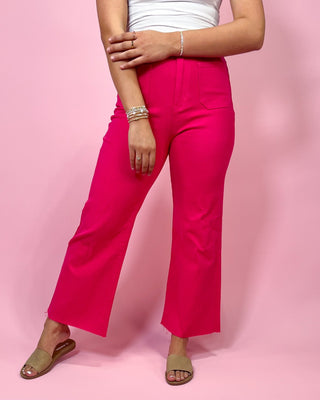 The Claire Wide Leg HR Pink Denim Jeans - All About You Boutique & Gifts
