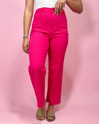 The Claire Wide Leg HR Pink Denim Jeans - All About You Boutique & Gifts