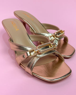 The Claudia Metallic Gold Detail Open Toe Heel - All About You Boutique & Gifts