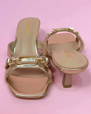The Claudia Metallic Gold Detail Open Toe Heel - All About You Boutique & Gifts