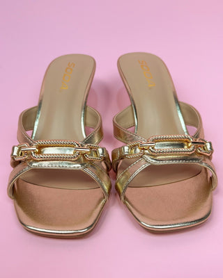 The Claudia Metallic Gold Detail Open Toe Heel - All About You Boutique & Gifts
