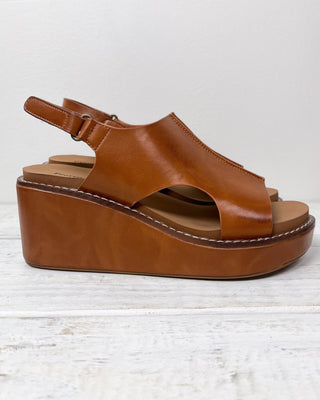 The Danielle Brown Faux Leather Wedge - All About You