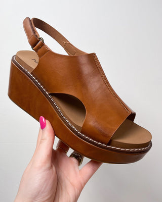 The Danielle Brown Faux Leather Wedge - All About You