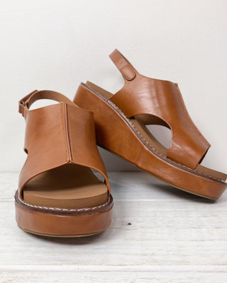 The Danielle Brown Faux Leather Wedge - All About You