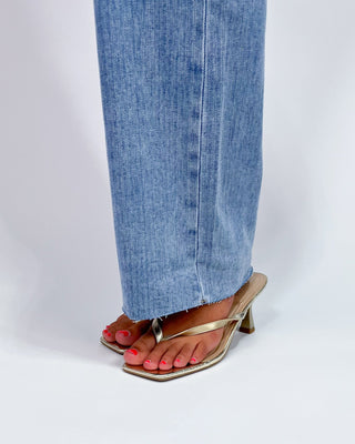 The Delilah MR Stripe Light Wash Jeans - All About You