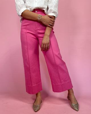 The Eliana Pink Super HR Wide Crop Jeans - All About You
