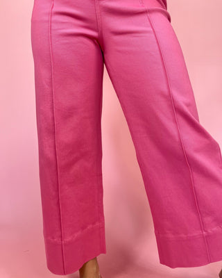 The Eliana Pink Super HR Wide Crop Jeans - All About You