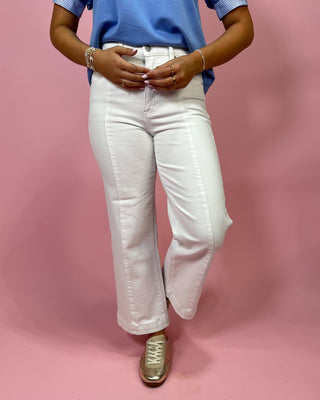 The Ella White TC HR Crop Wide Jeans - All About You