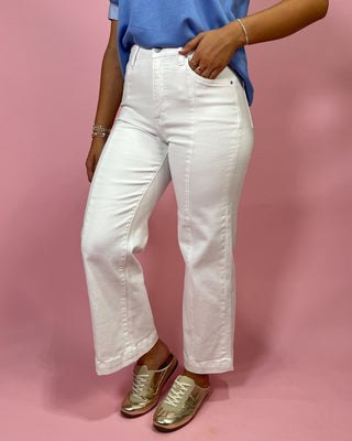 The Ella White TC HR Crop Wide Jeans - All About You