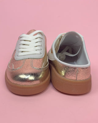 The Emily Backless Gold Sneaker Mule - All About You