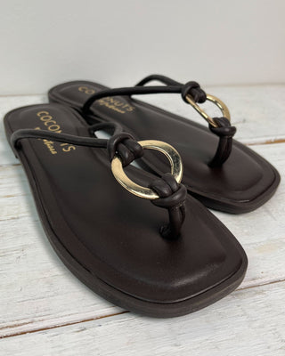 The Emmeline Brown Faux Leather Sandal - All About You Boutique & Gifts