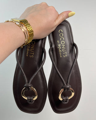 The Emmeline Brown Faux Leather Sandal - All About You Boutique & Gifts
