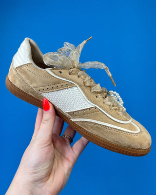 The Gwen Neutral Suede Sneaker - All About You