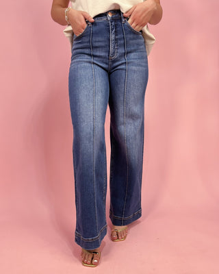 The Gwen TC HR Wide Dark Wash Jeans - All About You