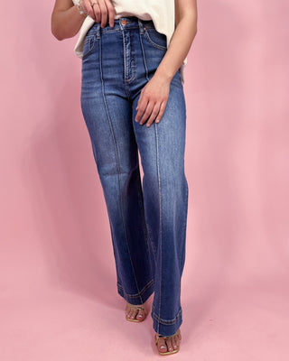 The Gwen TC HR Wide Dark Wash Jeans - All About You