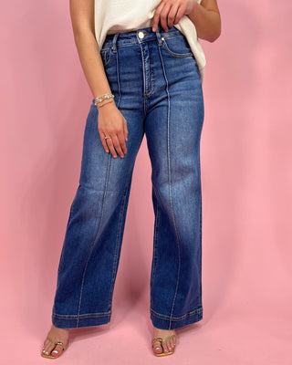 The Gwen TC HR Wide Dark Wash Jeans - All About You