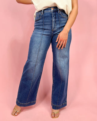 The Gwen TC HR Wide Dark Wash Jeans - All About You