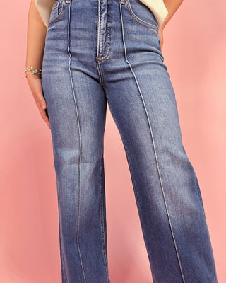 The Gwen TC HR Wide Dark Wash Jeans - All About You