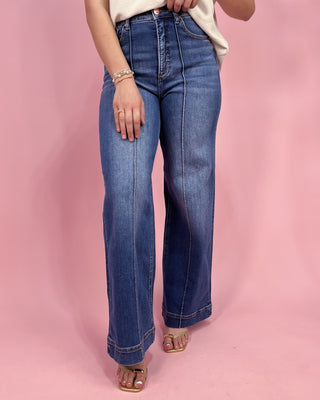 The Gwen TC HR Wide Dark Wash Jeans - All About You