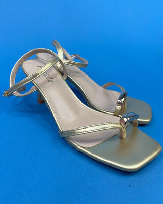 The Hallie Gold Classic Heeled Sandal - All About You