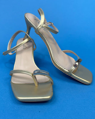 The Hallie Gold Classic Heeled Sandal - All About You
