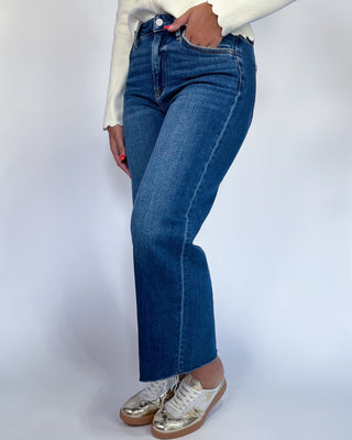 The Hannah HR Crop Wide Frayed Hem Jeans - All About You