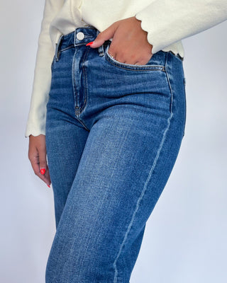 The Hannah HR Crop Wide Frayed Hem Jeans - All About You
