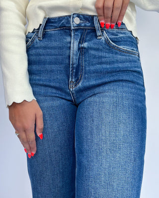 The Hannah HR Crop Wide Frayed Hem Jeans - All About You