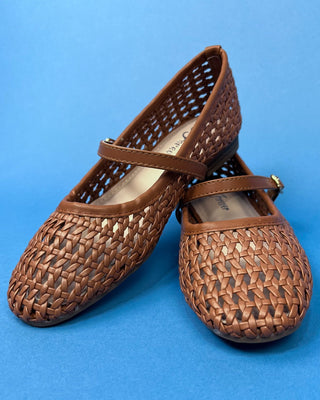 The Laina Woven Mary Jane Tan Flats - All About You