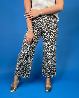 The Leslie Leopard HR Crop Wide Leg Jeans - All About You