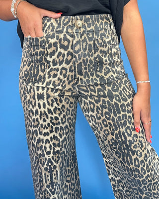 The Leta Leopard HR Straight Leg Pants - All About You