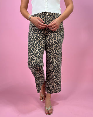 The Lindsey Leopard HR Crop Wide Leg Jeans - All About You Boutique & Gifts