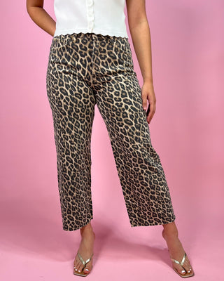 The Lindsey Leopard HR Crop Wide Leg Jeans - All About You