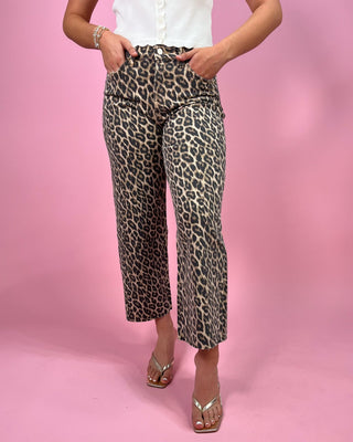 The Lindsey Leopard HR Crop Wide Leg Jeans - All About You Boutique & Gifts
