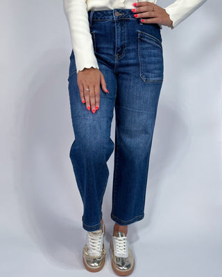 The Lisa Front Pocket Crop Dark Jeans - All About You