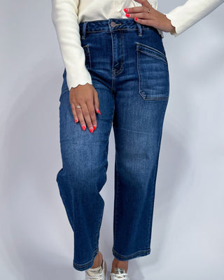 The Lisa Front Pocket Crop Dark Jeans - All About You