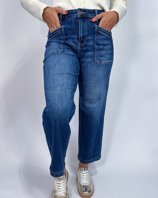 The Lisa Front Pocket Crop Dark Jeans - All About You