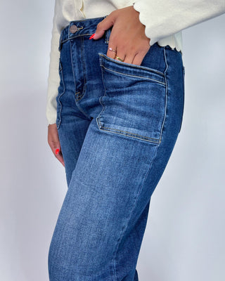 The Lisa Front Pocket Crop Dark Jeans - All About You