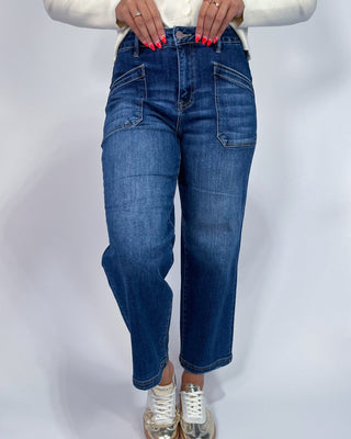 The Lisa Front Pocket Crop Dark Jeans - All About You
