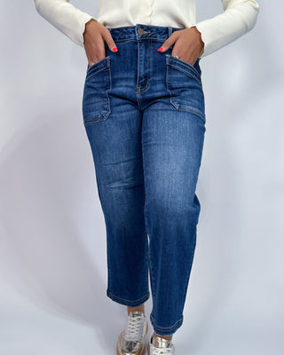 The Lisa Front Pocket Crop Dark Jeans - All About You