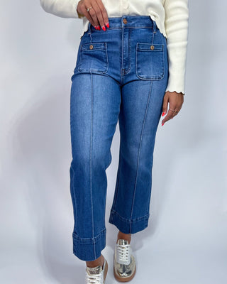 The Maria HR Front Pintuck Patch Pocket Jeans - All About You