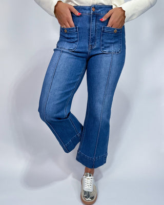 The Maria HR Front Pintuck Patch Pocket Jeans - All About You