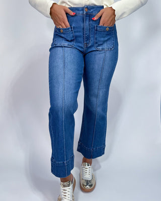 The Maria HR Front Pintuck Patch Pocket Jeans - All About You